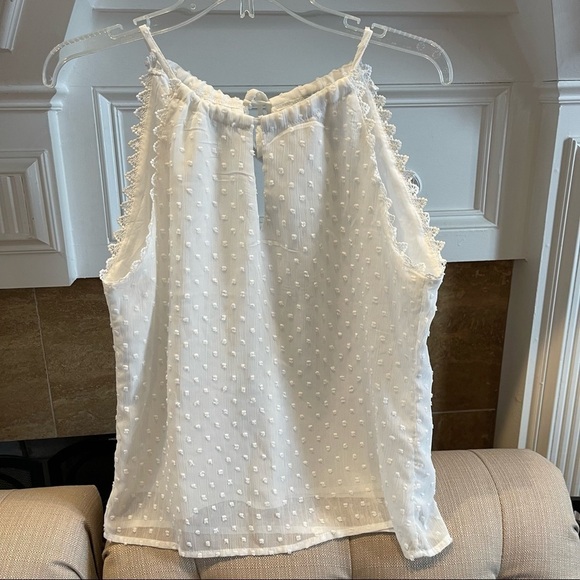 𝅺J: Shein HALTER NECK CHIFFON Spaghetti Strap Tank Top Sz S - Picture 1 of 8